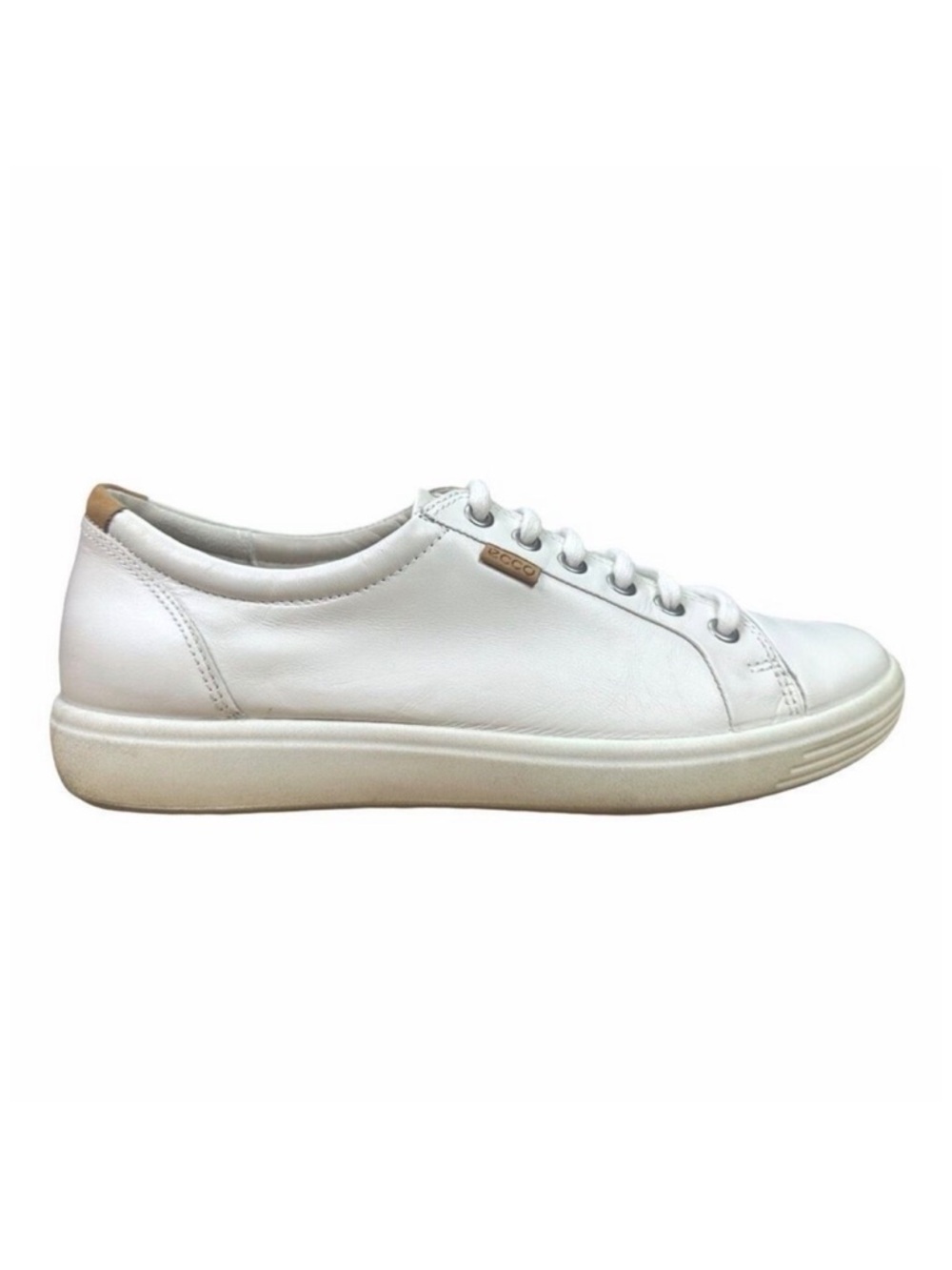 Ecco Soft 7 Nubuck Leather Sneakers - Droid White - Size 41 (10-10.5)